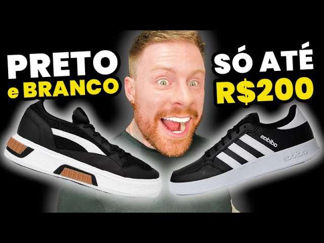 10 TÊNIS PRETO e BRANCO, só até R$200 | Tênis Masculinos Bonitos e Baratos