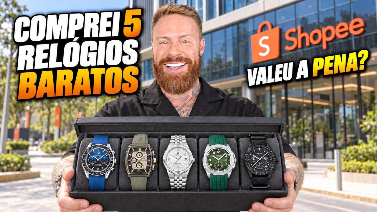 Comprei 5 RELÓGIOS BARATOS na SHOPEE com AVALIAÇÕES ANIMAIS! Será que Valeu a Pena? Novas HOMAGES