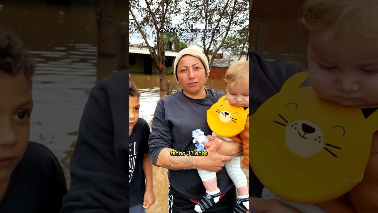 Mãe solo com 2 filhos! 💔 #riograndedosul #chuva #enchente #shorts