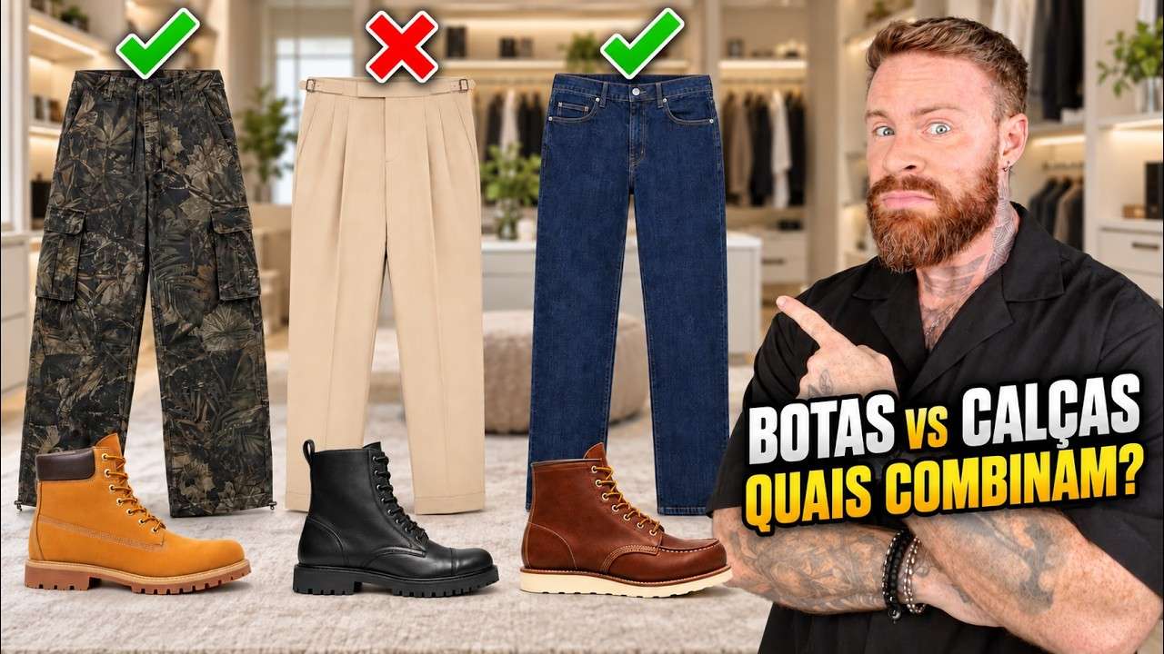 Quais BOTAS MASCULINAS combinam com cada Tipo de CALÇA? Guia de Moda Masculina