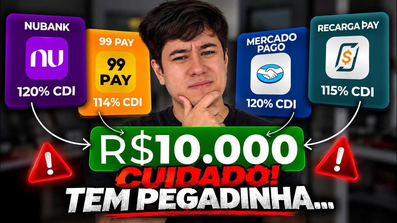 COLOQUEI R$10 mil no 99 pay | Caixinha do Nubank | Recarga Pay | Mercado Pago | Qual rendeu mais?