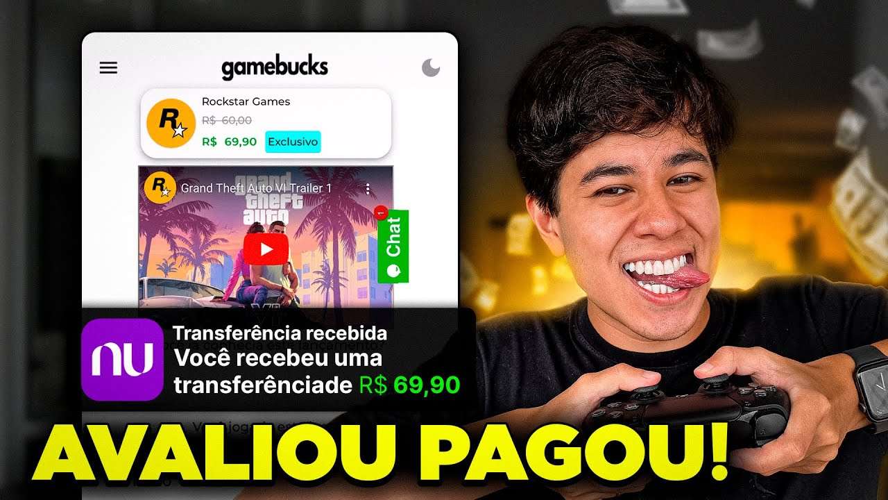R$400/dia AVALIANDO GAMES!? GAMEBUCKS PAGOU NO PIX?