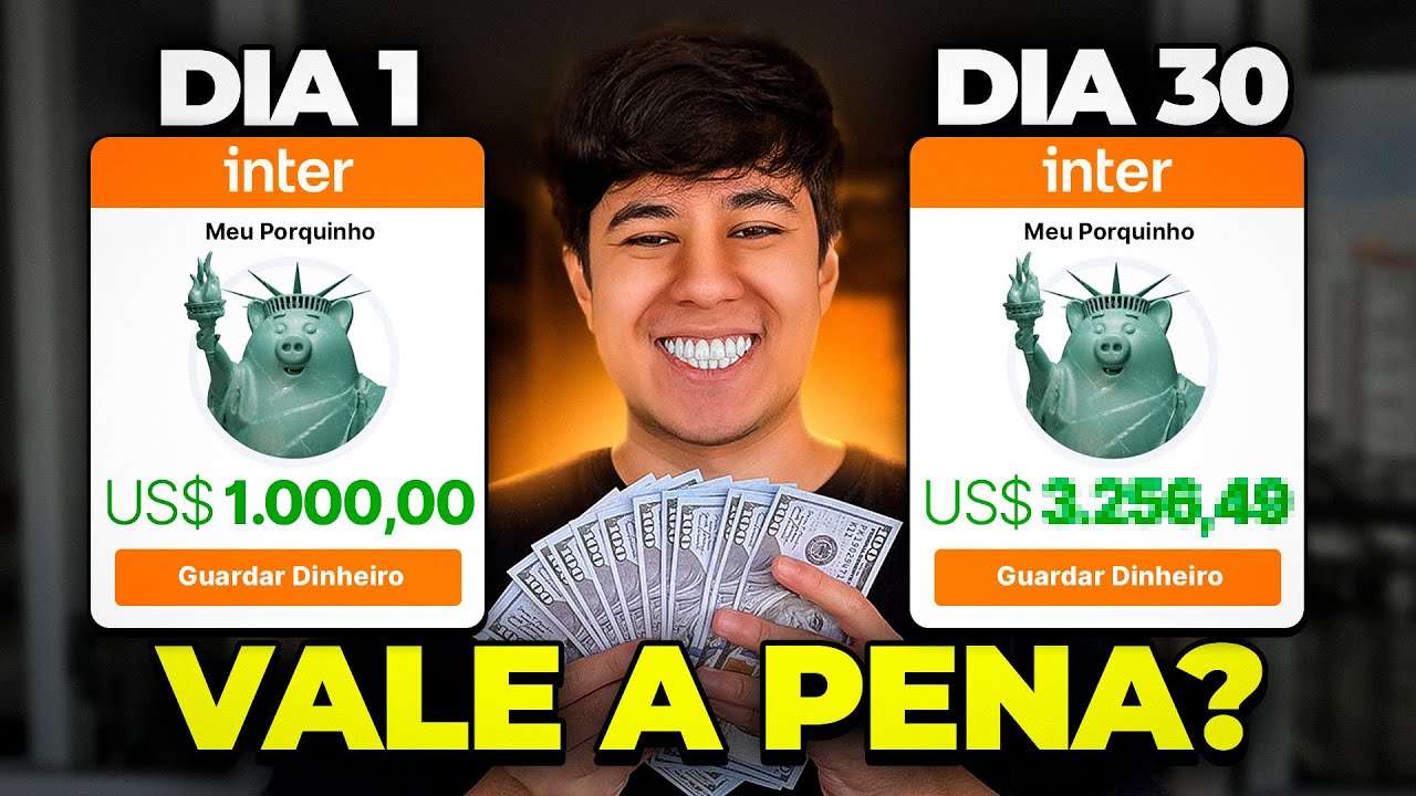 INVESTI $1.000 NO PORQUINHO EM DÓLAR DO BANCO INTER! RENDEU MUITO?!