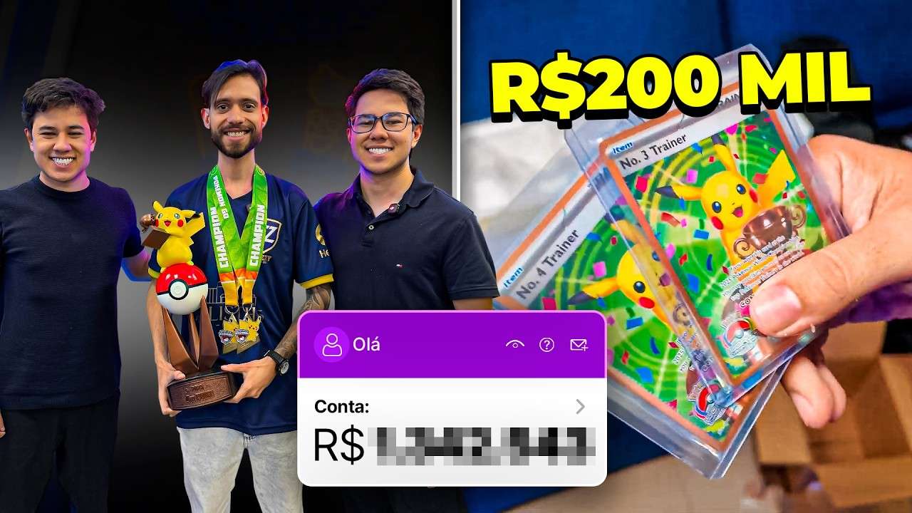 AJUDANDO FINALISTA MUNDIAL DE POKÉMON A INVESTIR! Ganhou carta de 200 mil