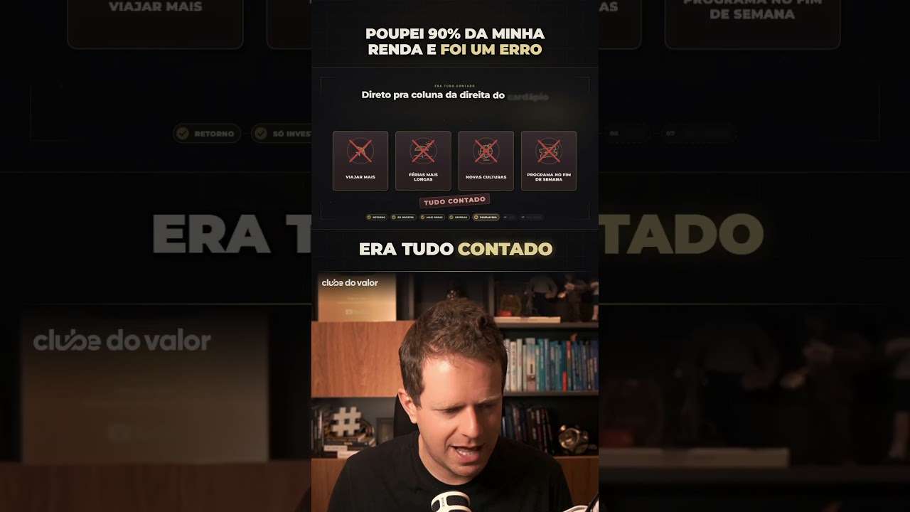 Poupei 90% da minha renda e foi um erro