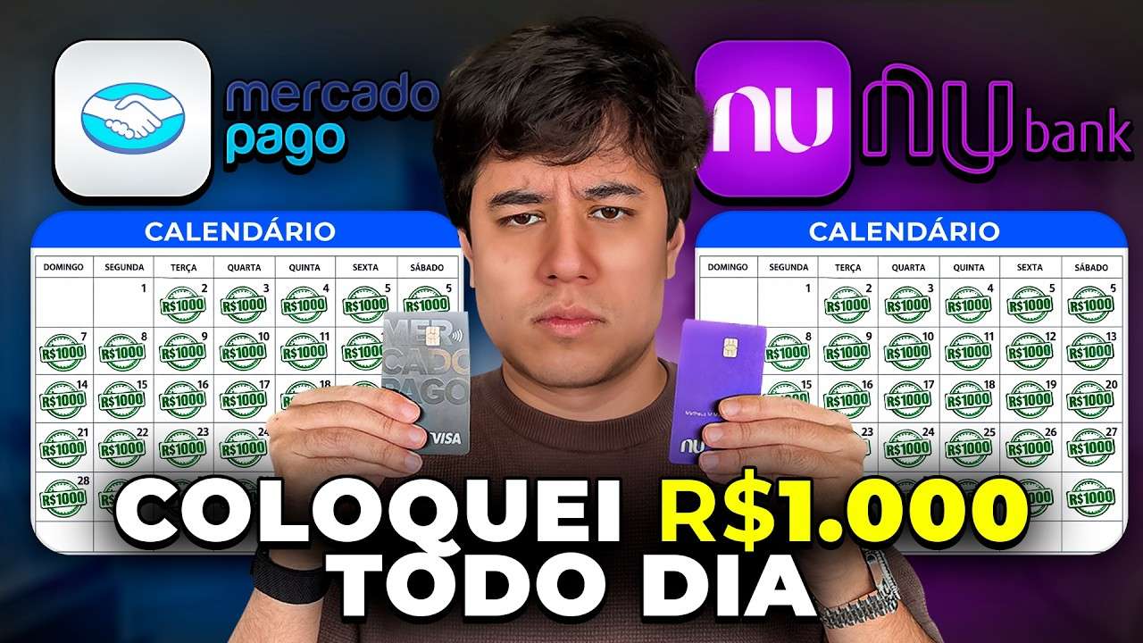 INVESTI R$ 1000 POR DIA NO NUBANK E MERCADO PAGO POR 30 DIAS! QUAL RENDEU MAIS?