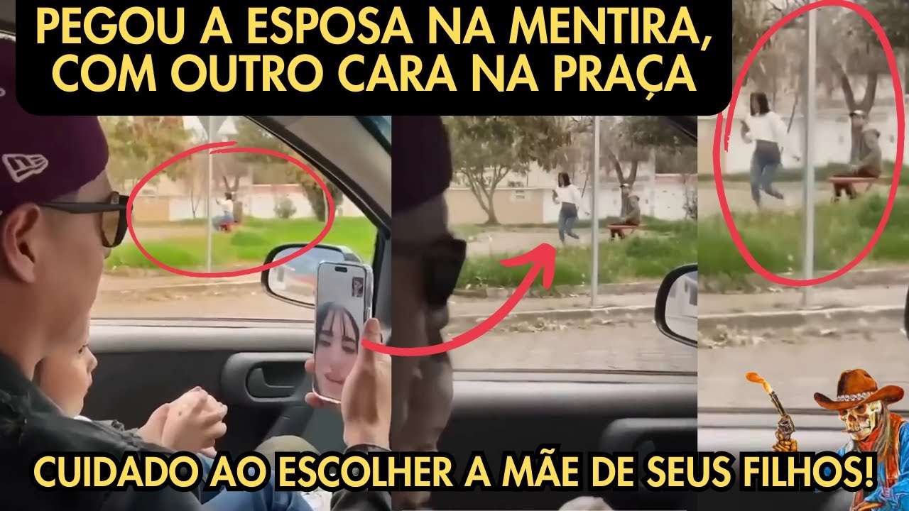 COM FILHO NO COLO, DESCOBRIU A MENTIRA DA MÃE DE SEU FILHO, NA PRAÇA COM OUTRO CARA