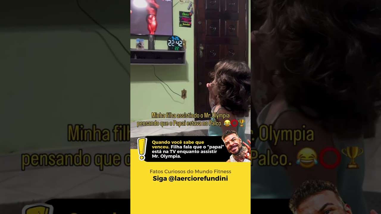 Filha vê o Mr  Olympia e jura que é o papai na TV!